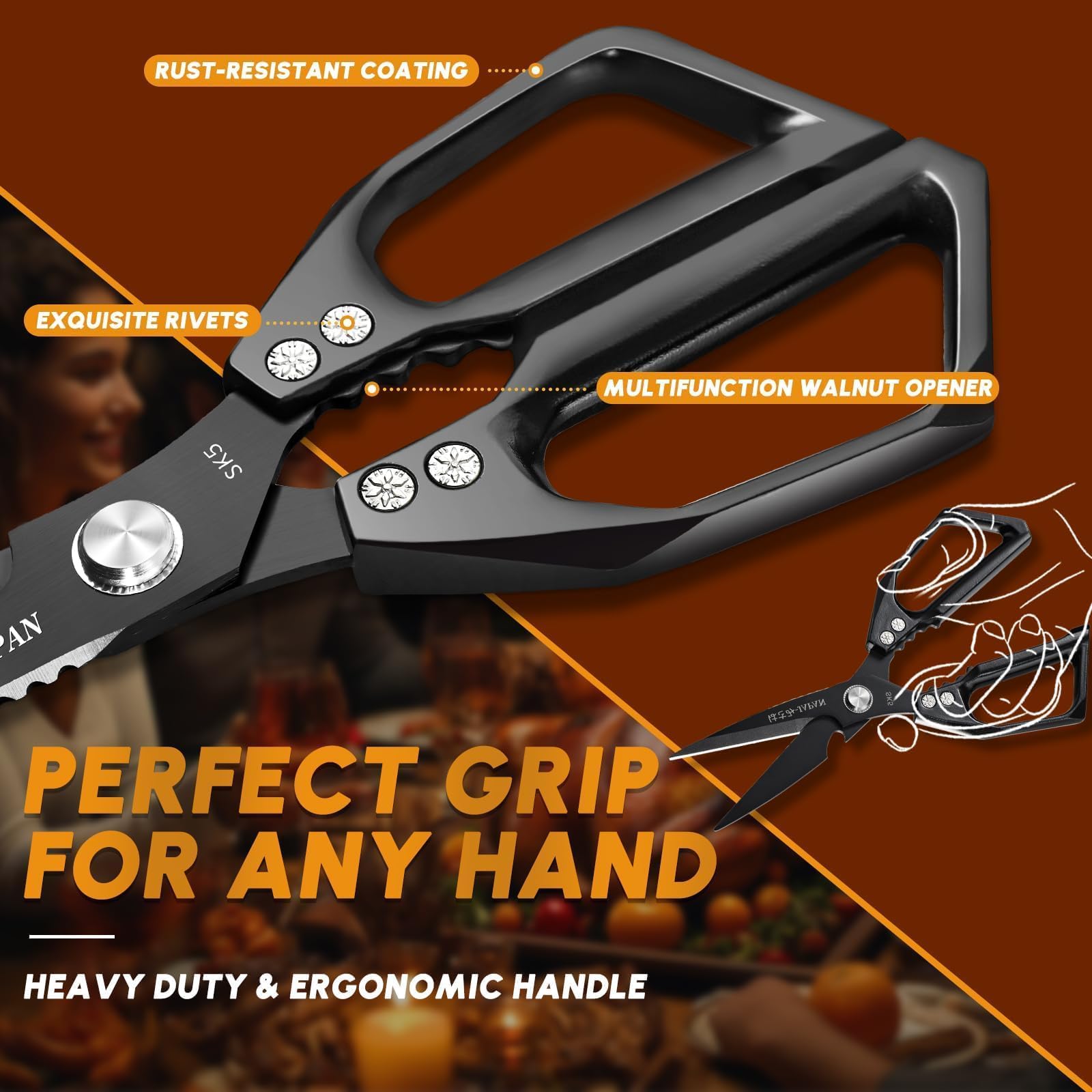 Huusk versatile meat scissors tackle fish, lamb, and pork bones.