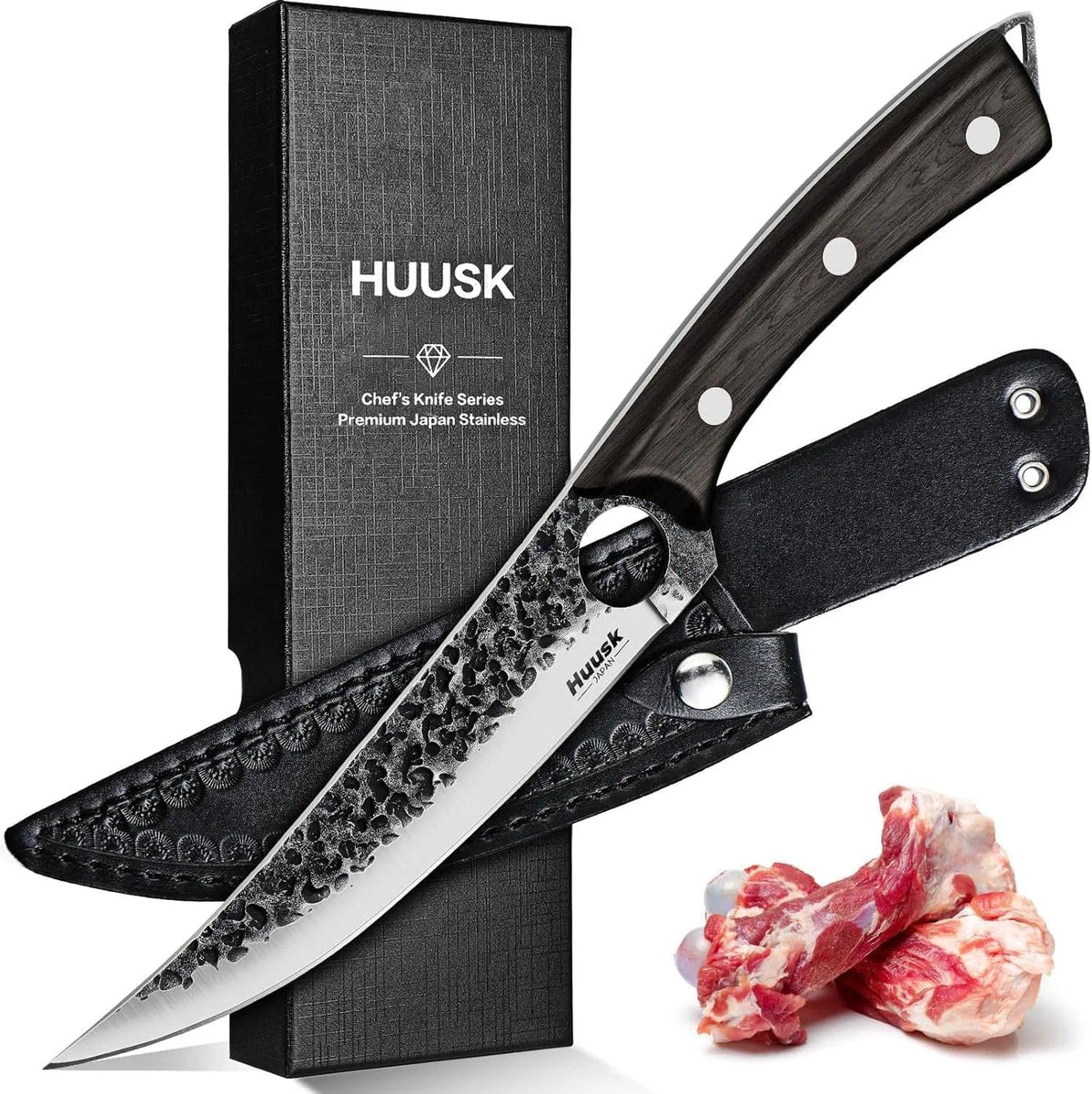 Huusk Viking boning knife 6-inch blade for clean, precise meat trimming.