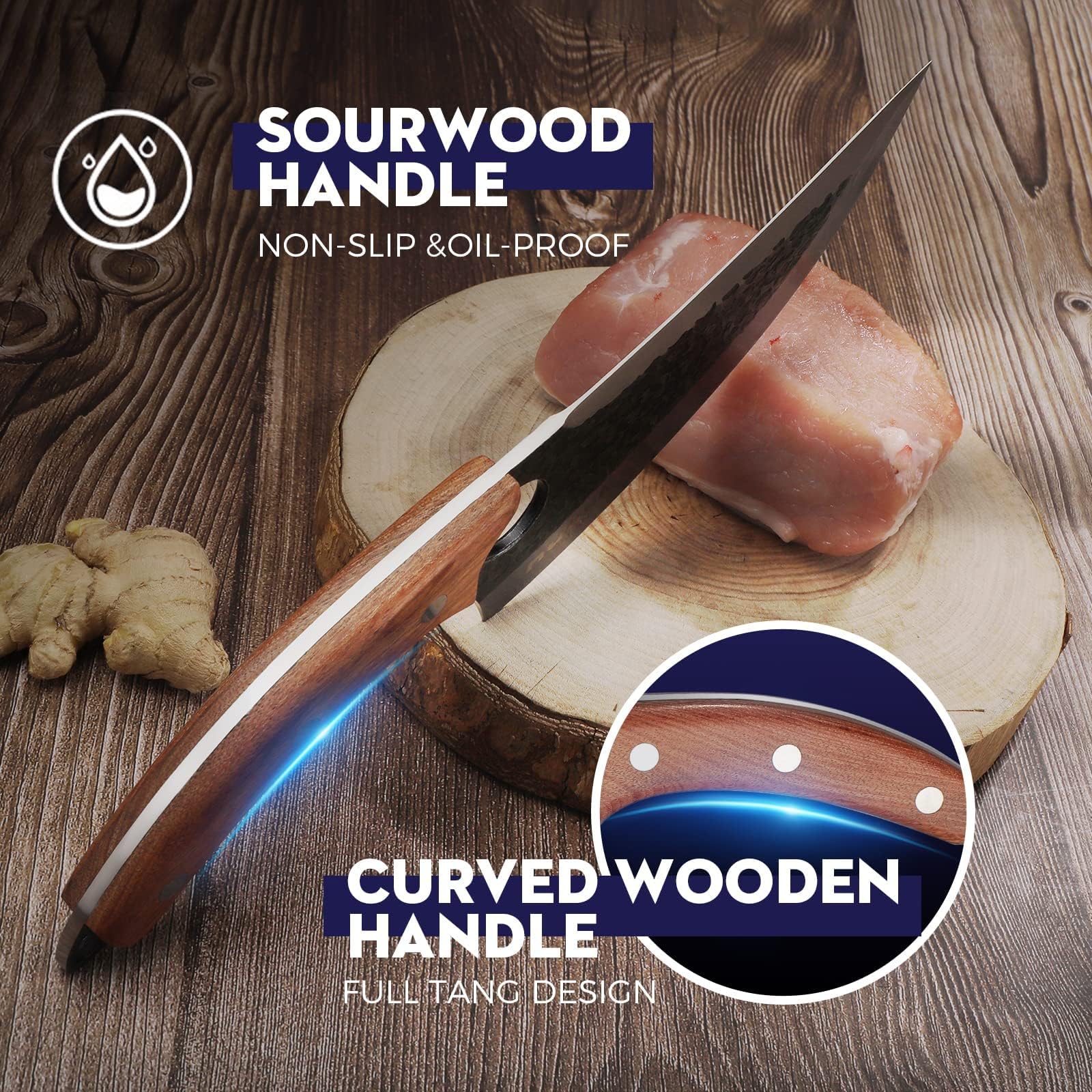Huusk Viking Knife blade profile highlighting extended 7.09 inch blade