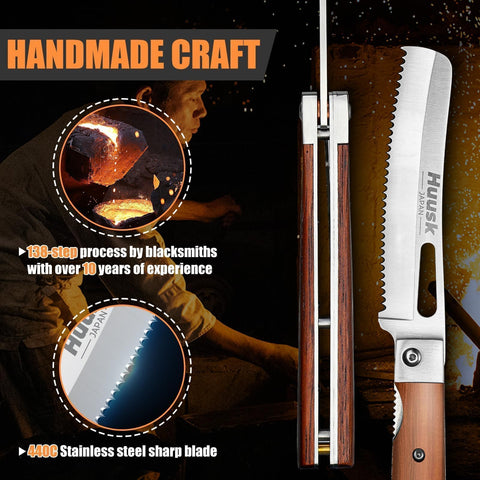 Huusk wood handle cocobolo radiates natural warmth and a comfortable grip
