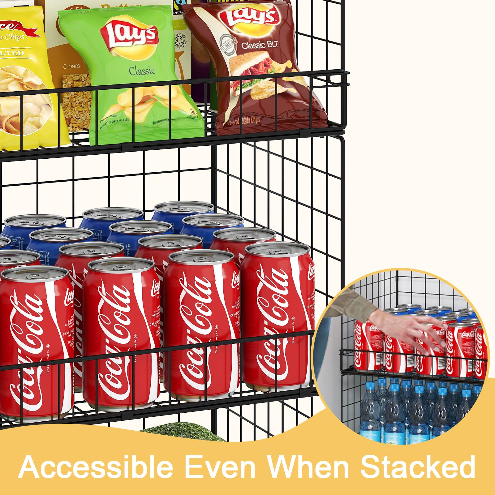 Huxitocan large wire basket fits potatoes and onions for breathable storage.