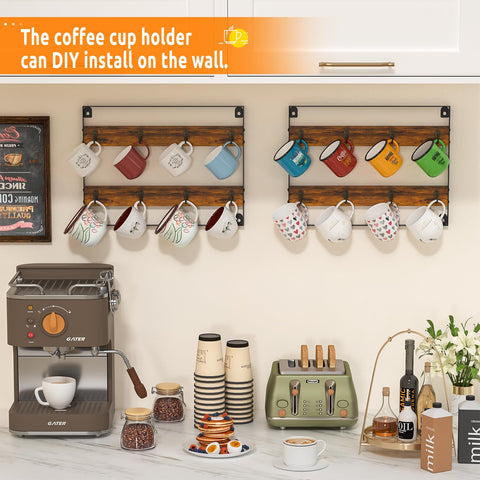 Huxitocan mug rack spacing prevents collisions between mugs.