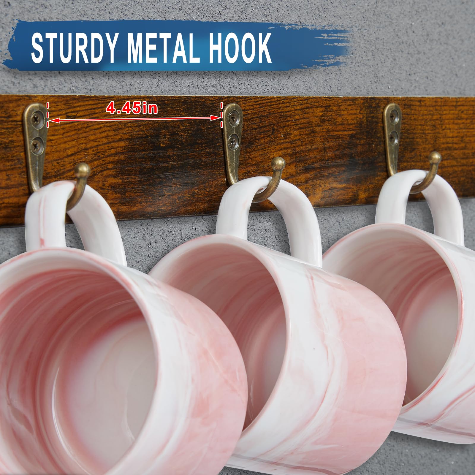 Huxitocan wall-mounted mug shelf keeps cups organized and accessible.