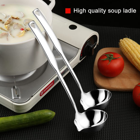 Hvanam 304 stainless steel soup ladle with polished finish
