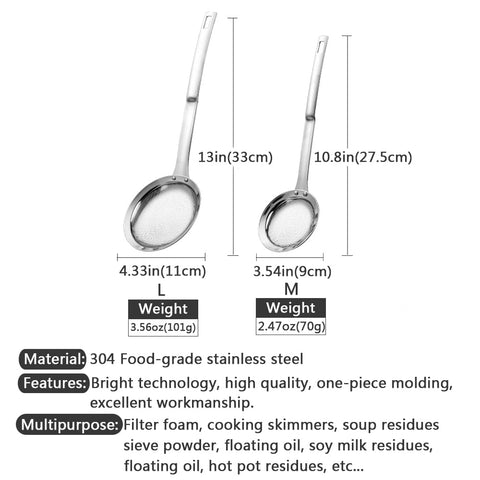 Hvanam multiuse filter spoon for pasta frying and juicing.