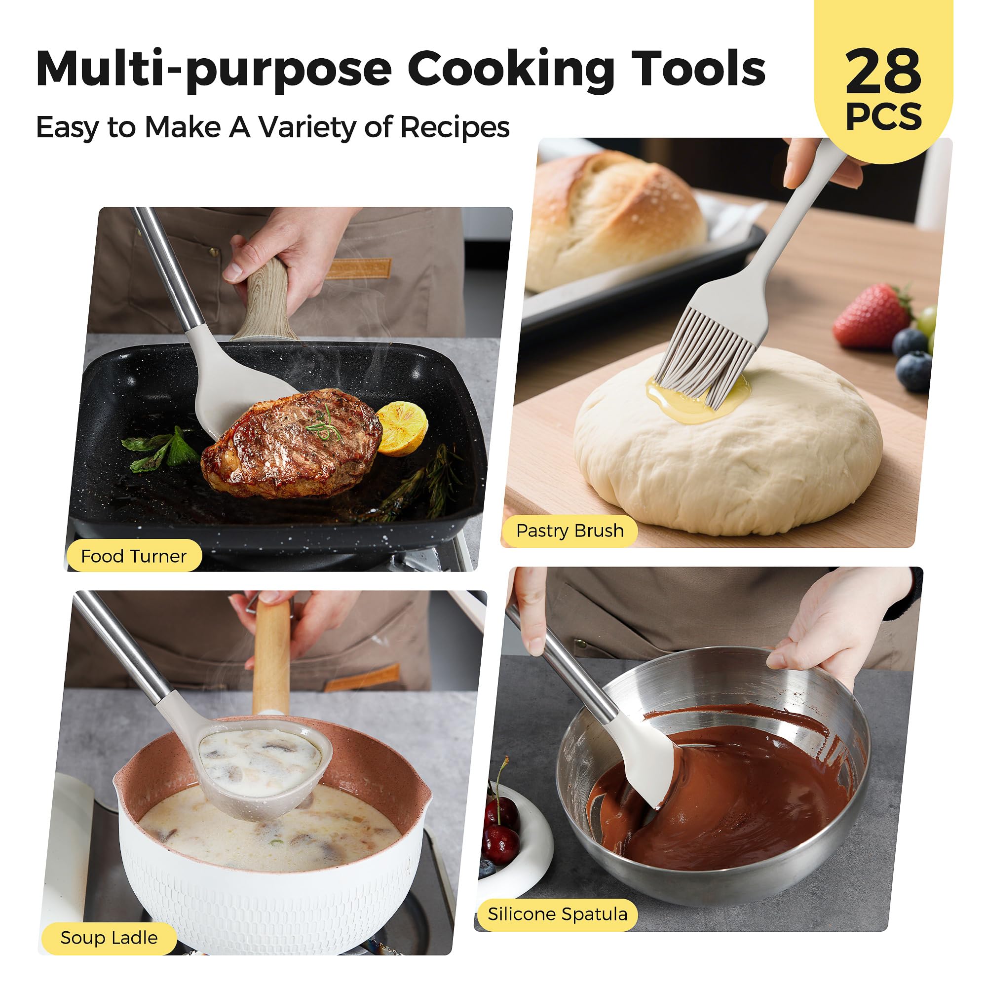 Hvygss dishwasher-safe utensils simplify cleanup after meals.