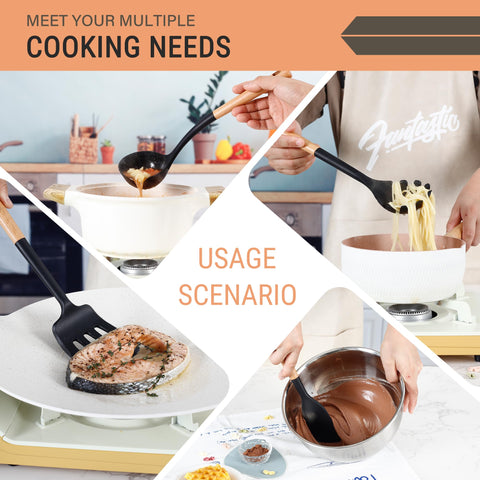 Hvygss dishwasher-safe utensils from the set; easy cleaning.