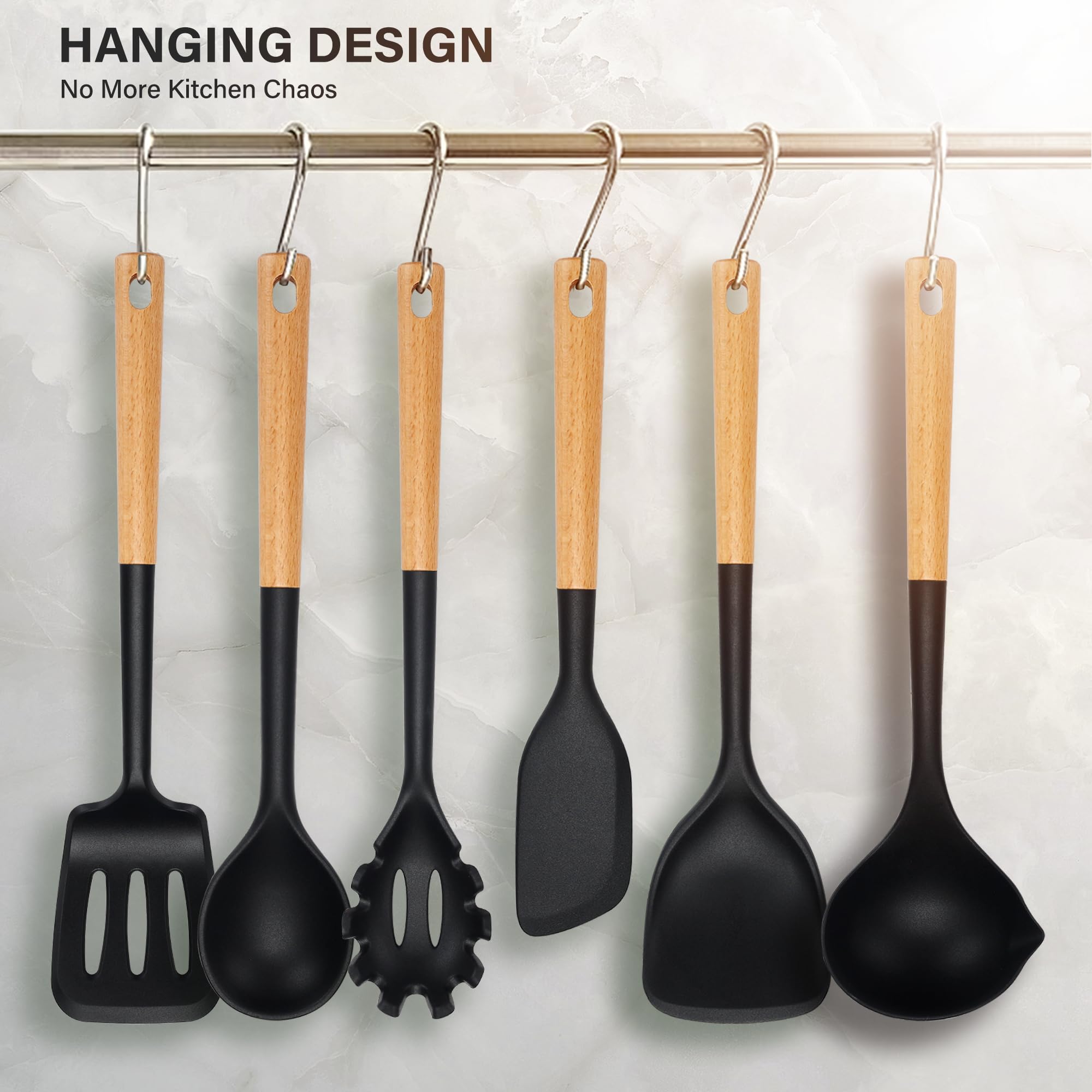 Hvygss heat-resistant utensils from the set; withstands high-heat cooking.