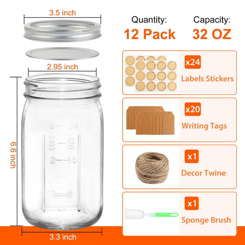 HWASHIN clear glass mason jar shows contents clearly for quick inspection.