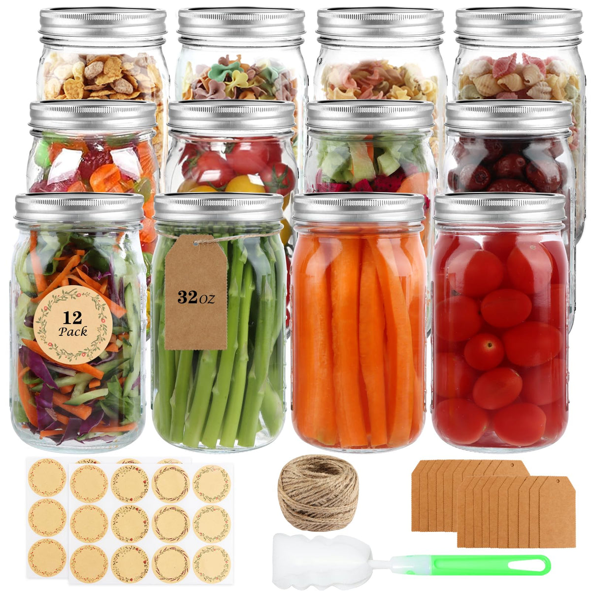 HWASHIN wide-mouth jar 32oz for easy filling and clear content view.