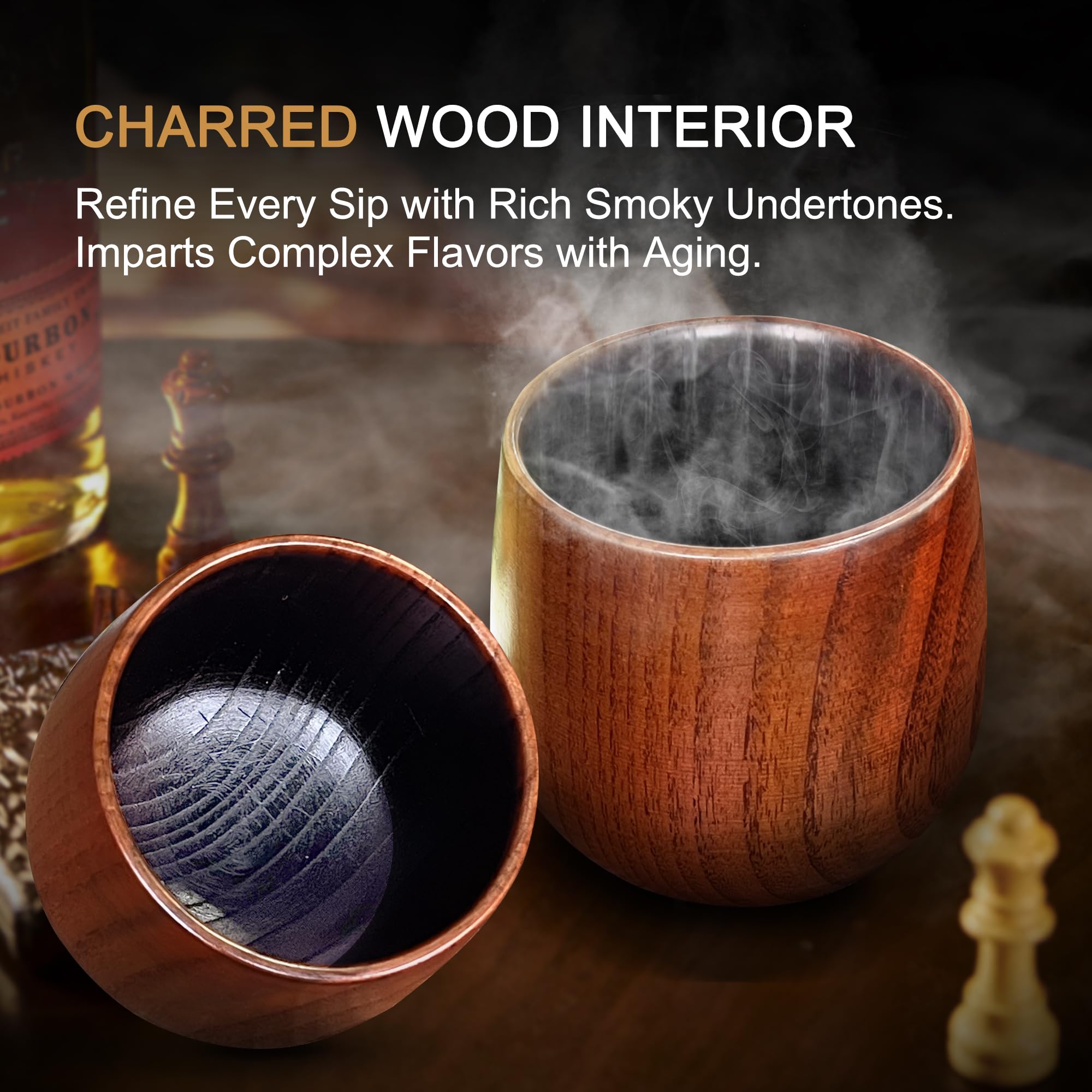 HWISDMIG charred-bourbon-tumbler-2-pack offers durable, spill-resistant design for home bars.