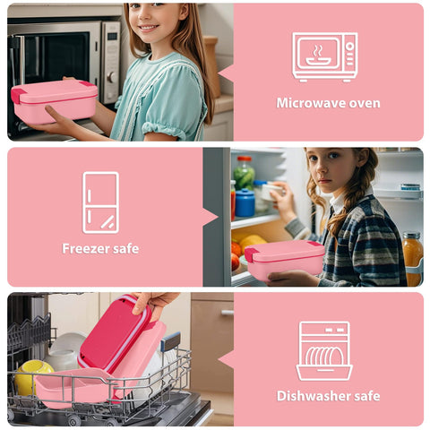 HWONMTE microwave and dishwasher-safe lunch set for easy cleanup