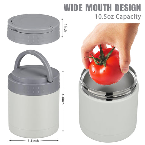 HWONMTE soup thermo gray handle for convenient carrying on the go