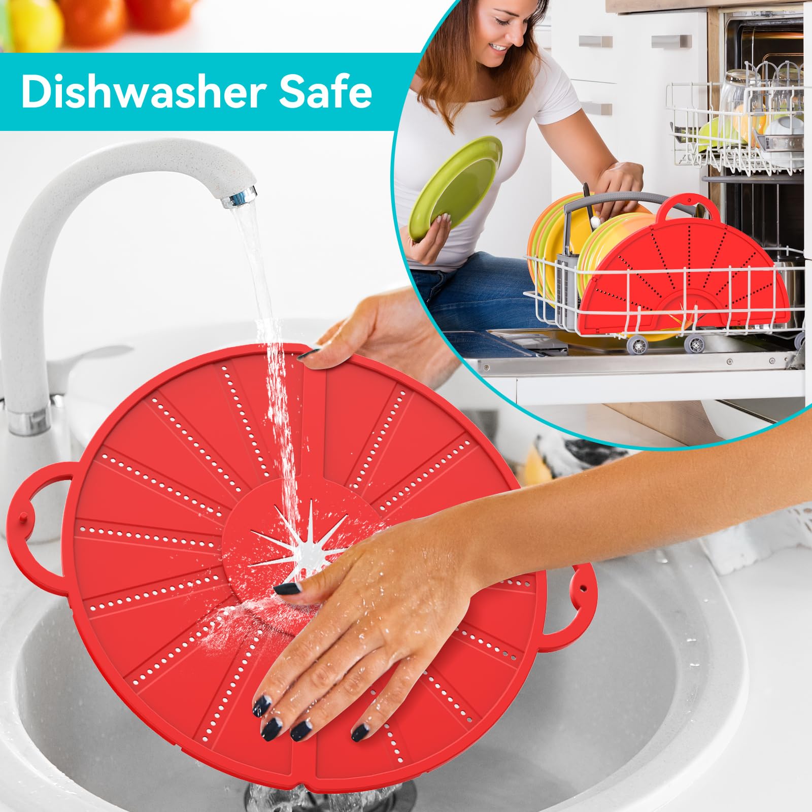 HWXQJJHONEY dishwasher-safe splatter screen cleans quickly after cooking