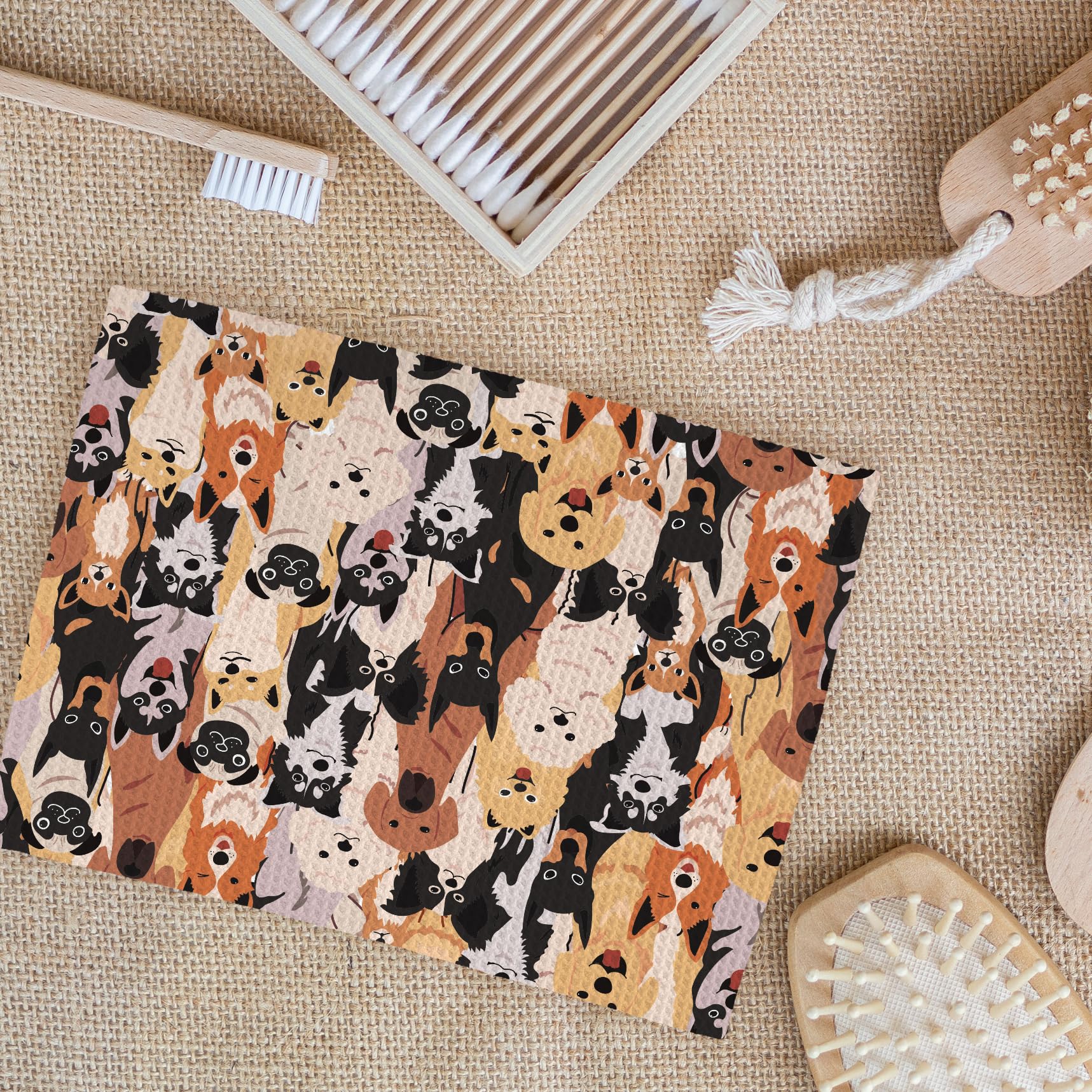 Hxlac dog gift towel with charming dog motif, perfect as decor or a gift