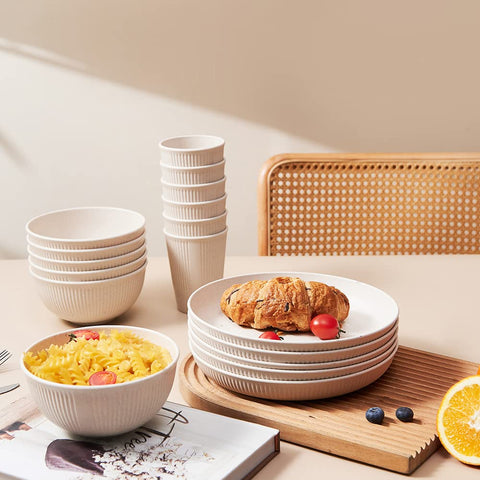 HXYPN wheat straw cereal bowls showcased for family meals outdoors.