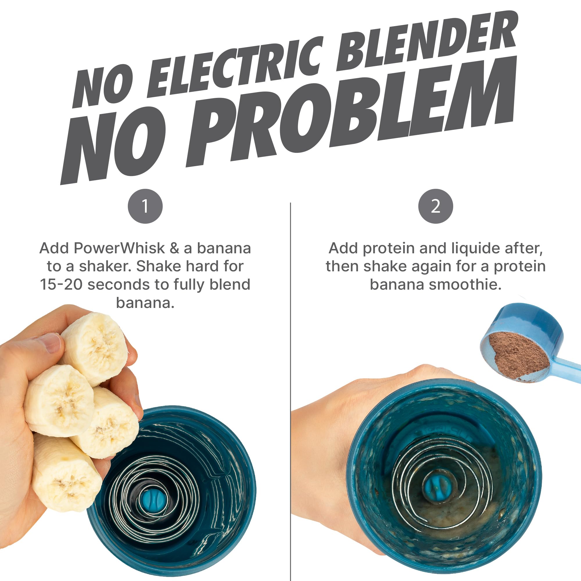 Hydra Cup PowerWhisk BPA-free, dishwasher-safe for easy cleanup.