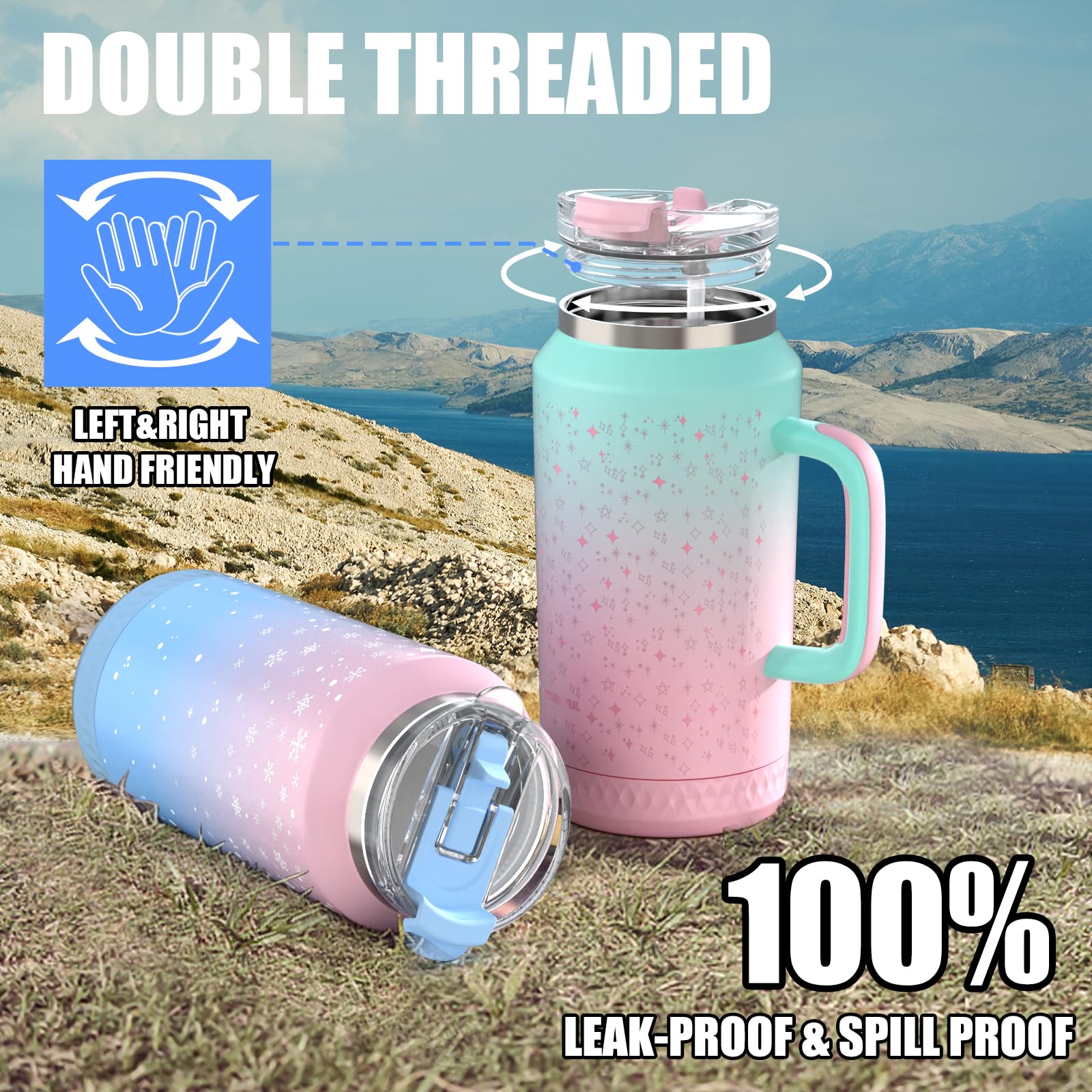 Hydraful 64oz tumbler dishwasher safe for easy cleaning and maintenance.