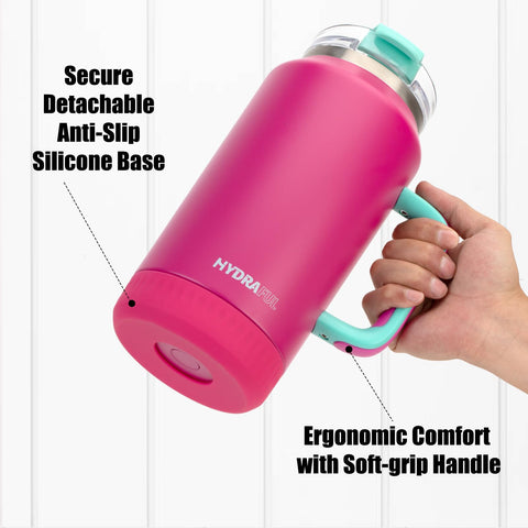 Hydraful 64oz tumbler dishwasher-safe for effortless cleaning.