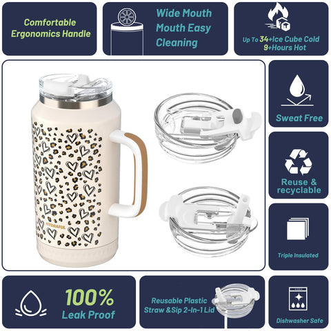 Hydraful 64oz tumbler with straw for easy sipping anywhere.