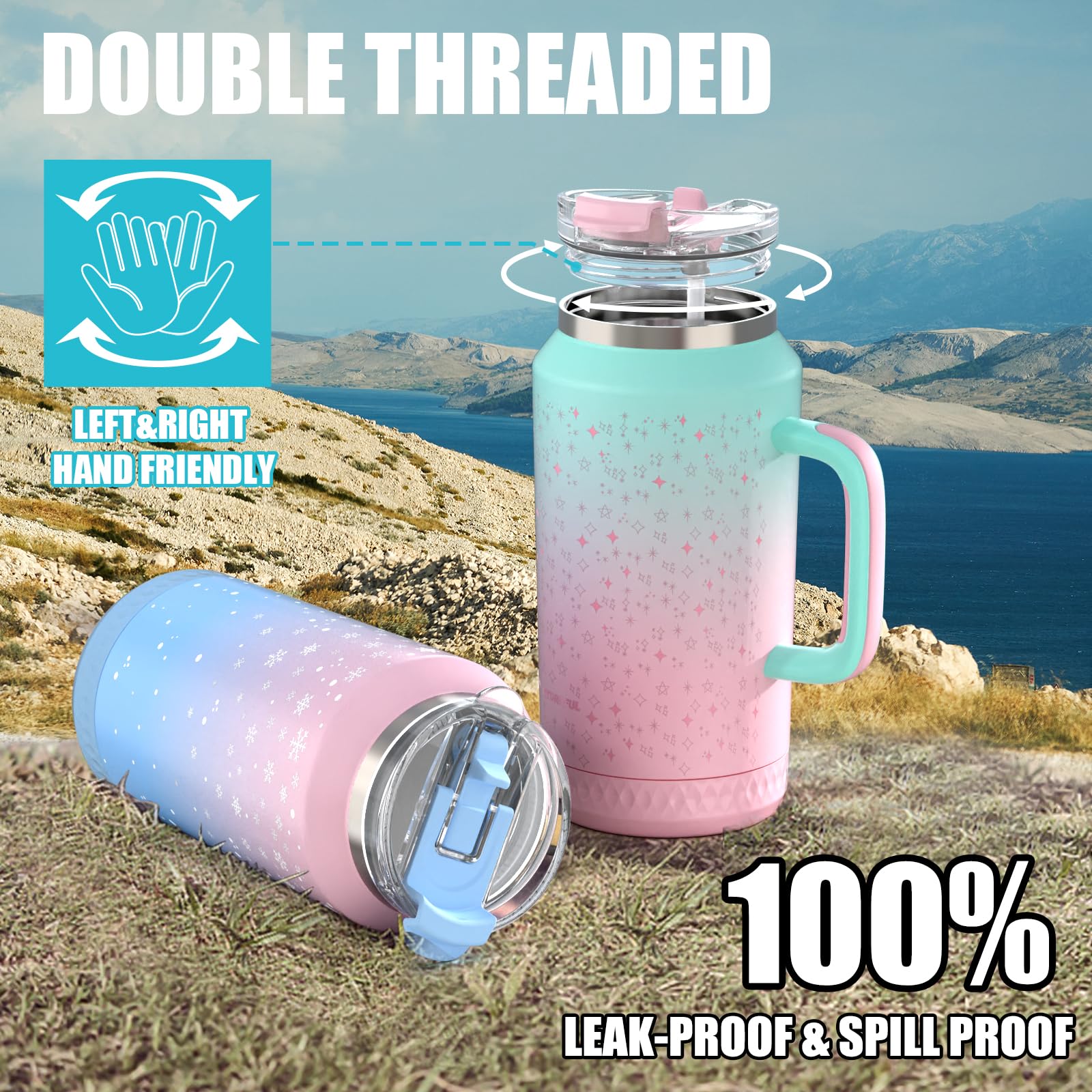 Hydraful detachable anti-slip base keeps the cup stable on smooth surfaces.