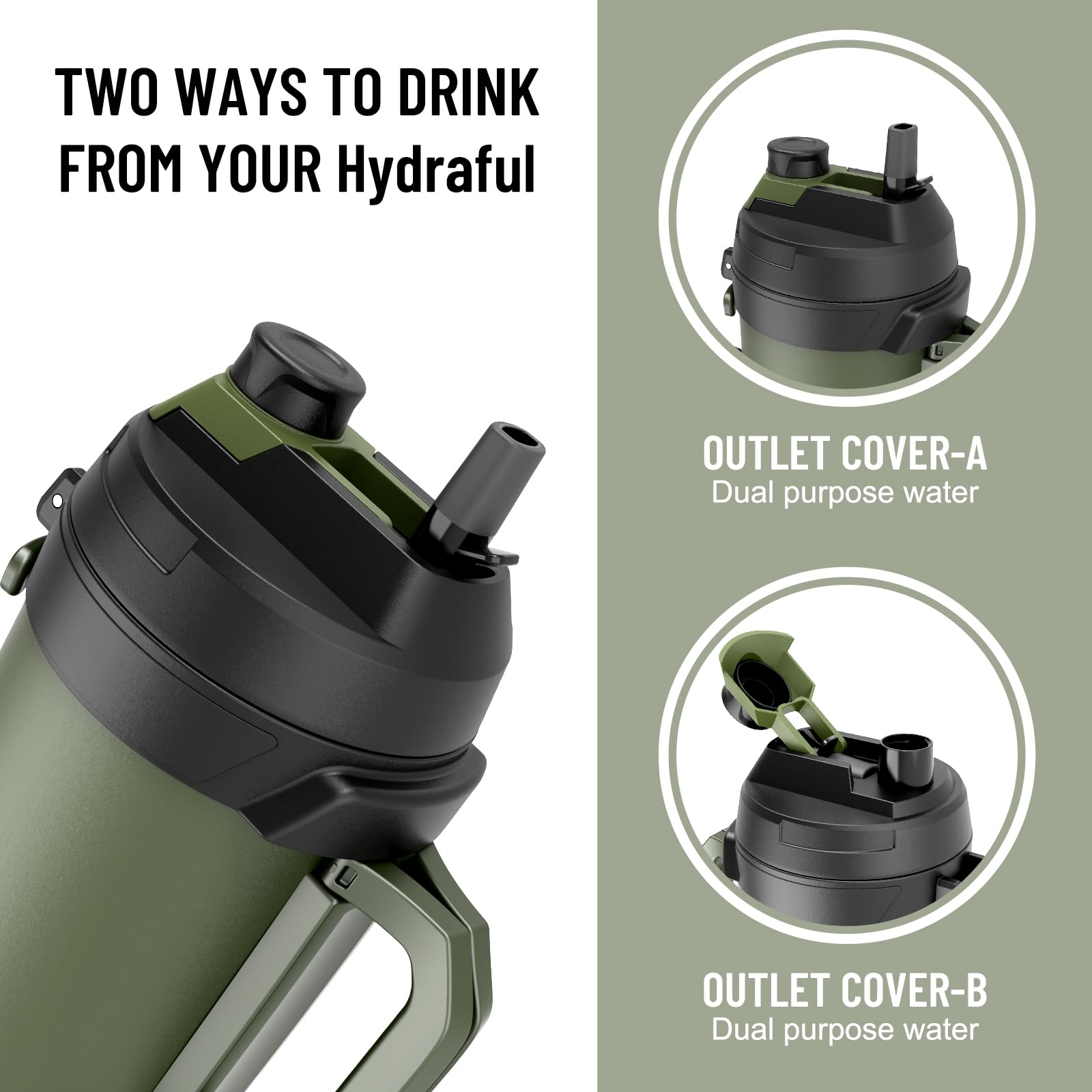 Hydraful gallon bottle spout drinking built-in straw for quick hydration.