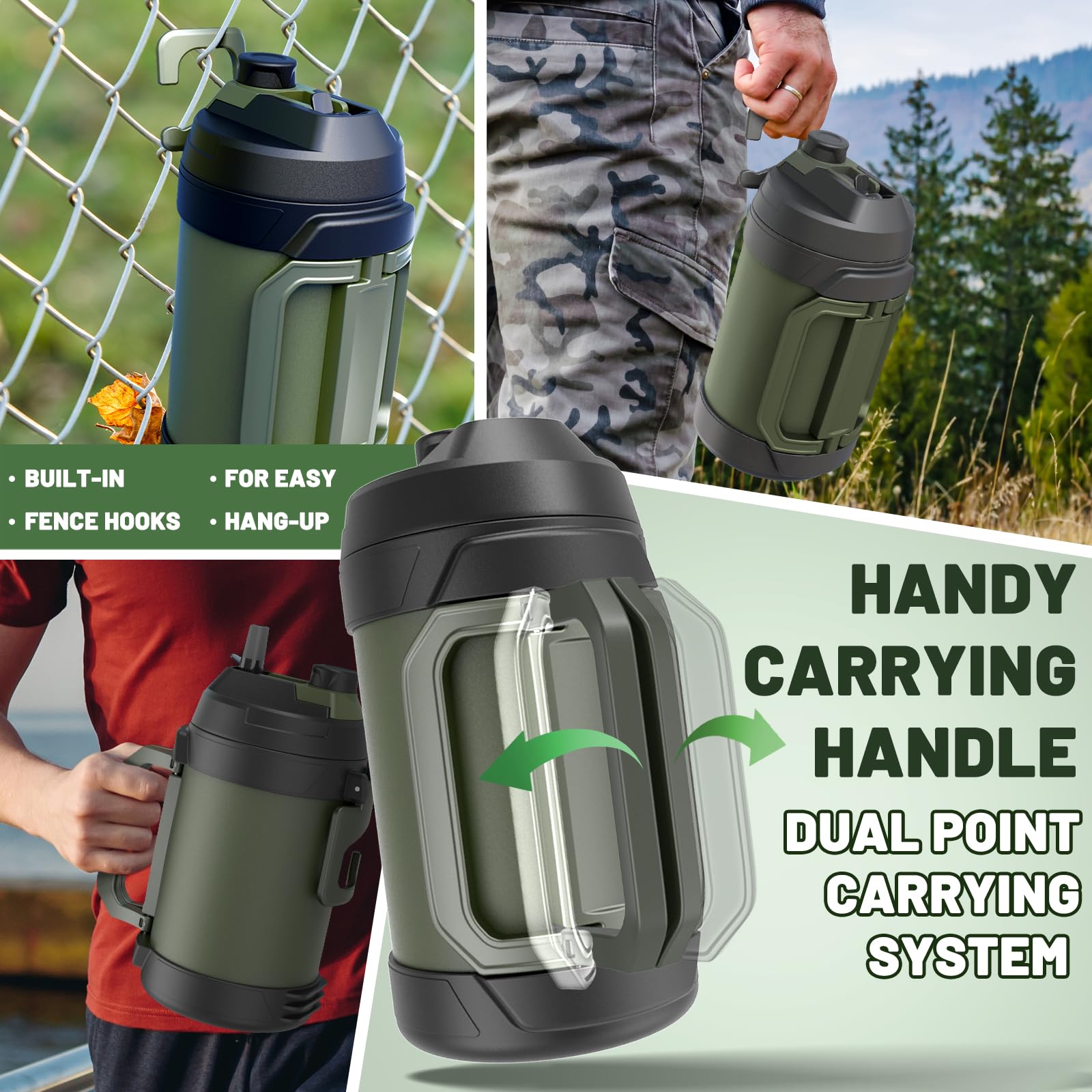 Hydraful gallon bottle wide-mouth opening for easy ice filling and cleaning.