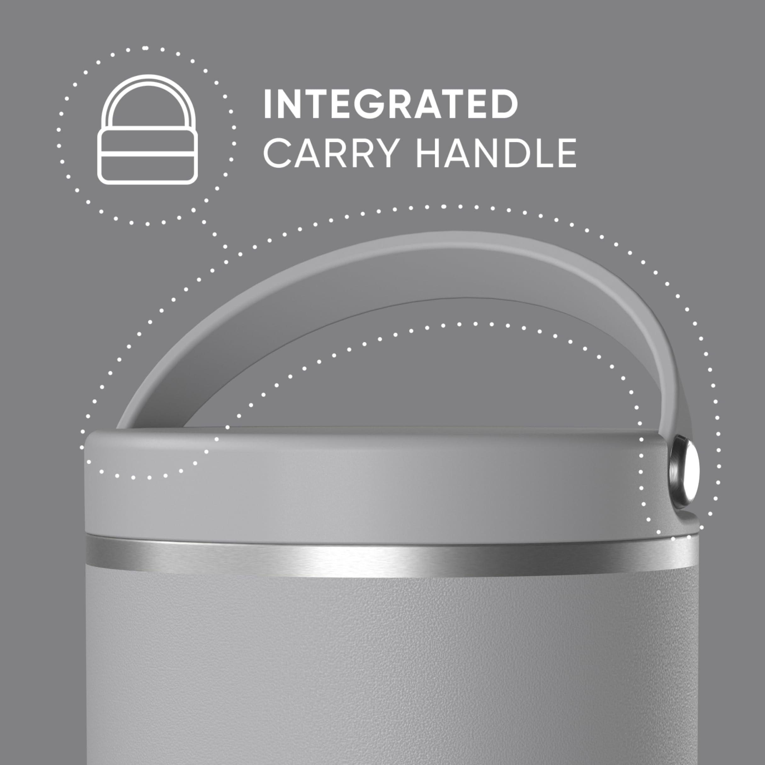 Hydrapeak food jar folding handle for easy carry and transport.
