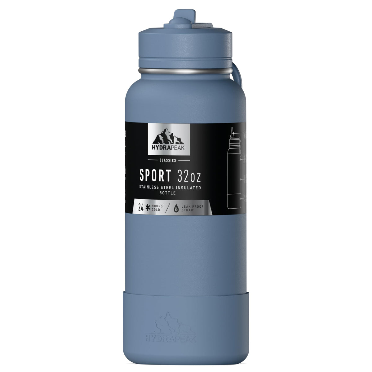 Hydrapeak 32oz sport bottle with straw lid for workouts