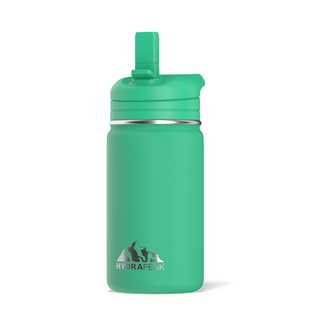 Hydrapeak mini 14oz bottle with straw lid in jade for on-the-go hydration.