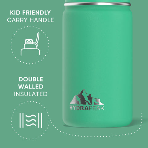 Hydrapeak insulated stainless steel bottle side view highlights temperature control.
