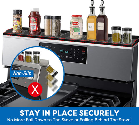 Hydream easy-clean shelf keeps stove area tidy and simple to wipe.