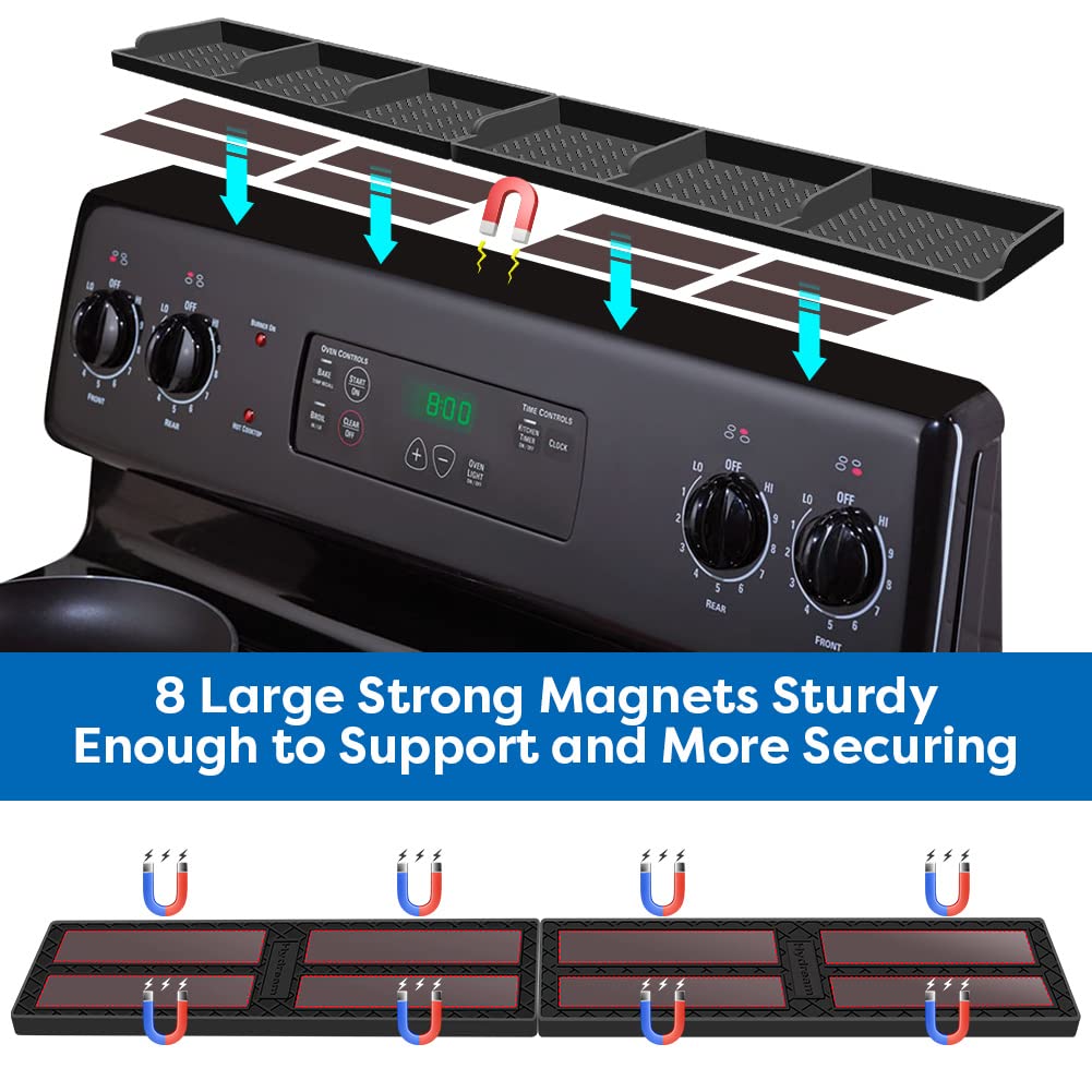 Hydream spice rack over stove close-up highlights durable silicone material.
