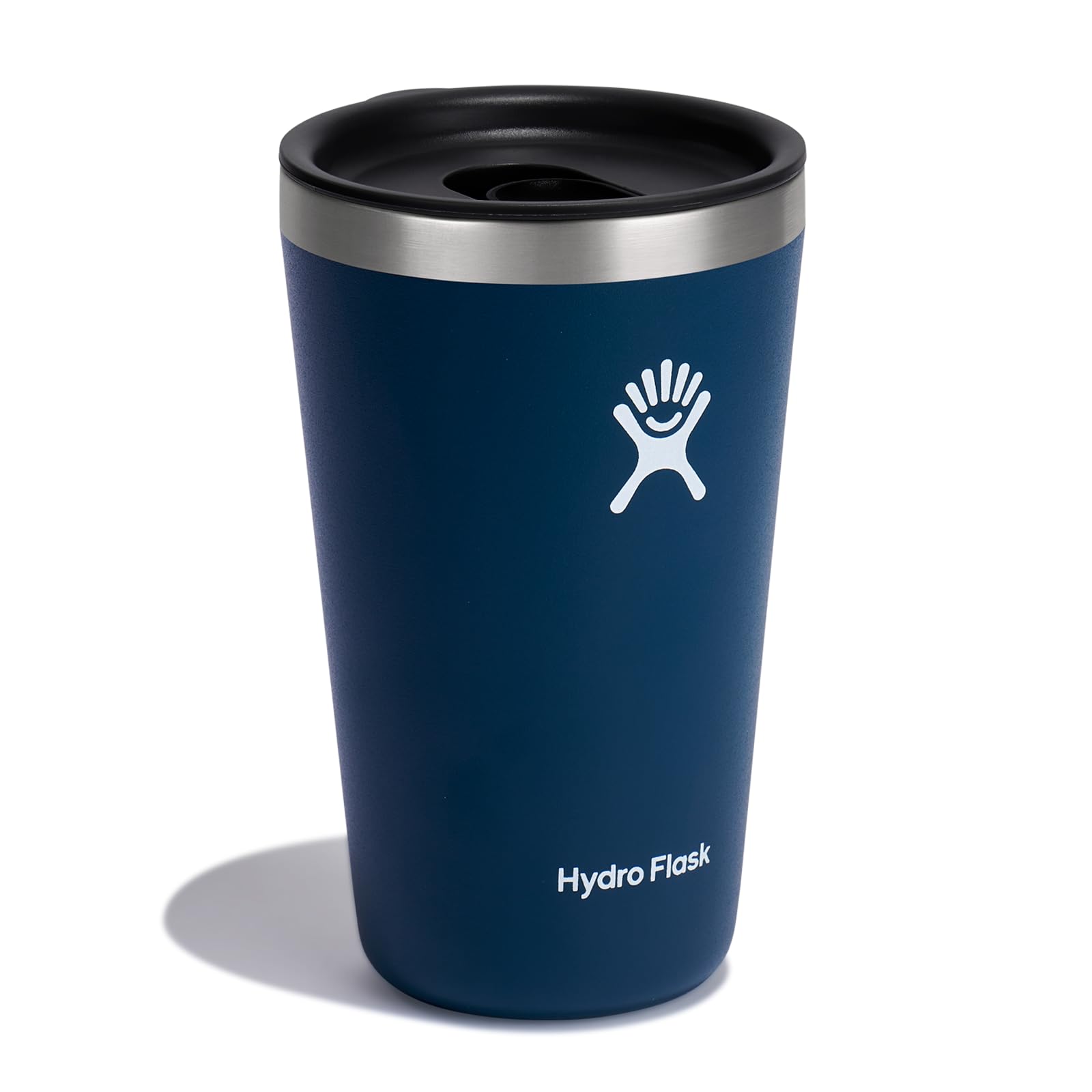 Hydro Flask 16oz All Around Indigo insulation keeps drinks cold or hot for hours.