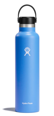 Hydro Flask 24oz Cascade Blue front view shows durable insulation for all-day freshness.