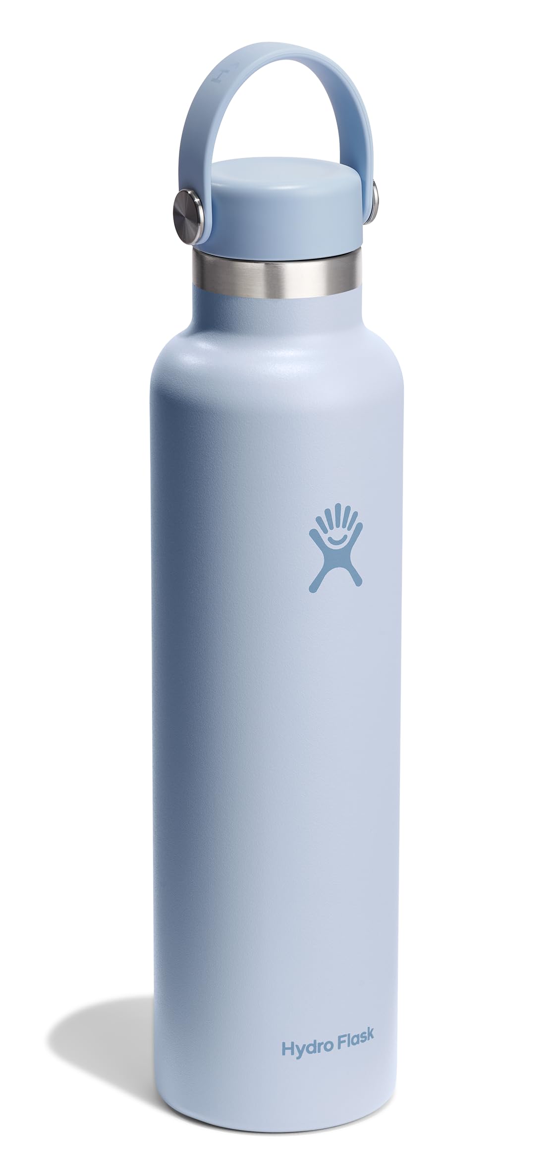Hydro Flask 24 oz Surf Blue bottle with Flex Cap showing leakproof design