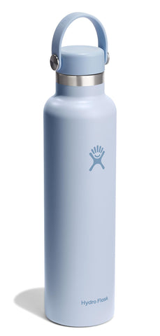 Hydro Flask 24 oz Surf Blue bottle with Flex Cap showing leakproof design