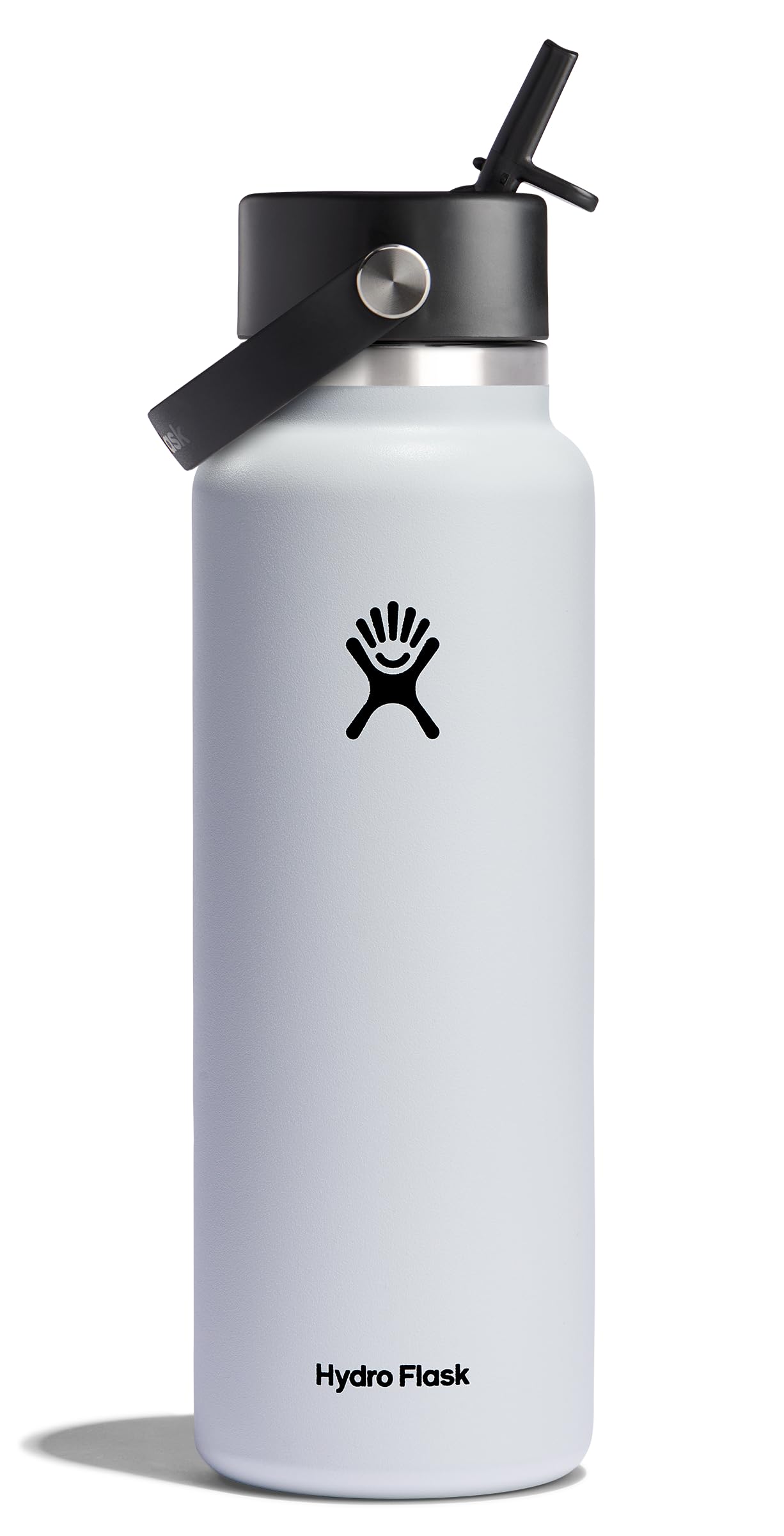 Hydro Flask 40 oz wide-mouth bottle with Flex Straw Cap keeps beverages cold