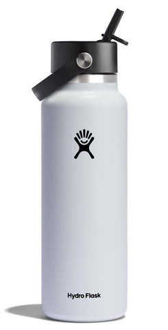 Hydro Flask 40 oz wide-mouth bottle with Flex Straw Cap keeps beverages cold