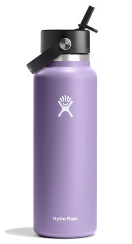 Hydro Flask 40oz Moonshadow bottle front view for high-capacity hydration on outdoor adventures.