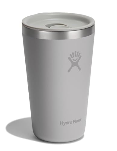 Close-up of Hydro Flask All Around Tumbler showing leak-resistant lid for on-the-go use.