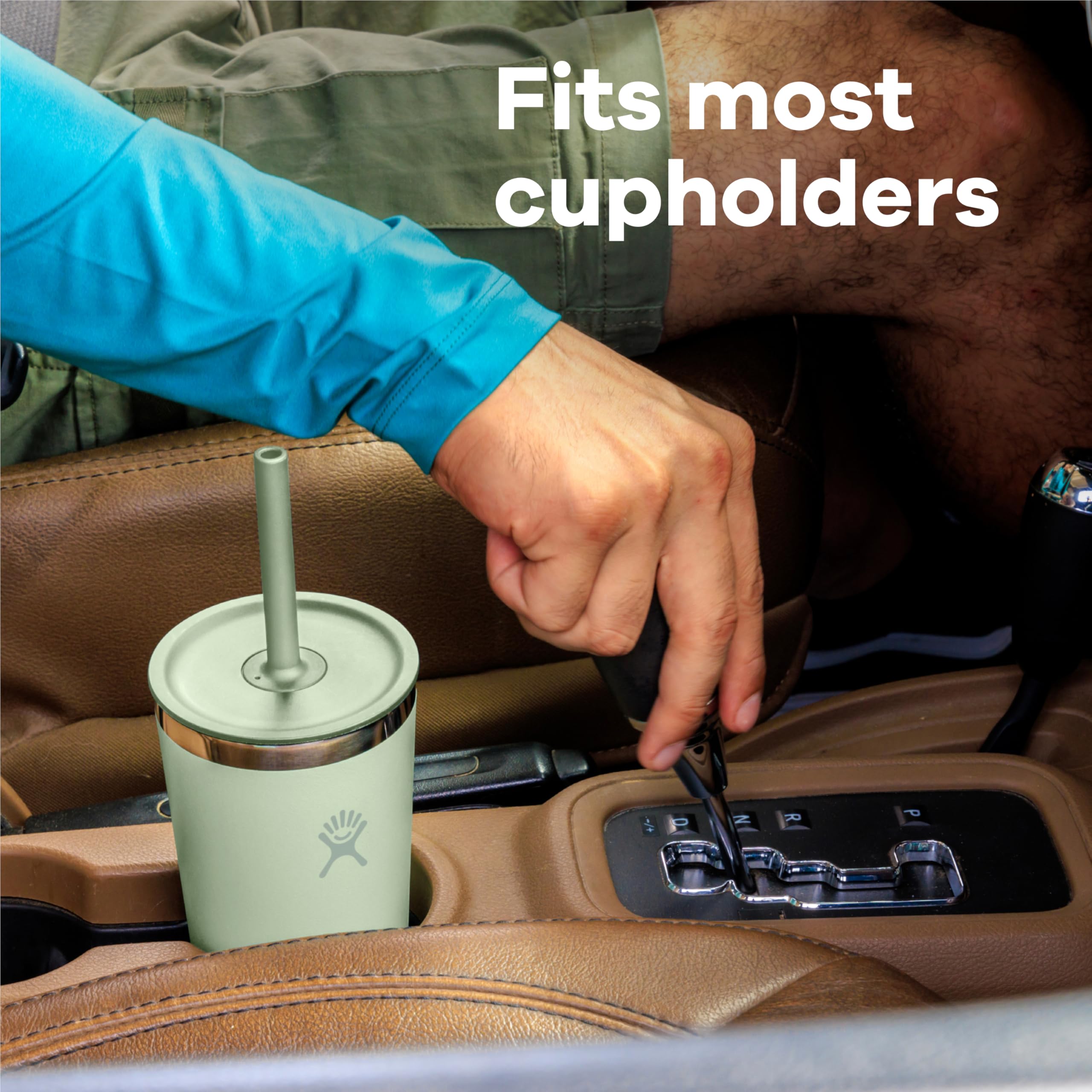 Hydro Flask All Around Tumbler fits most cupholders for convenient travel.