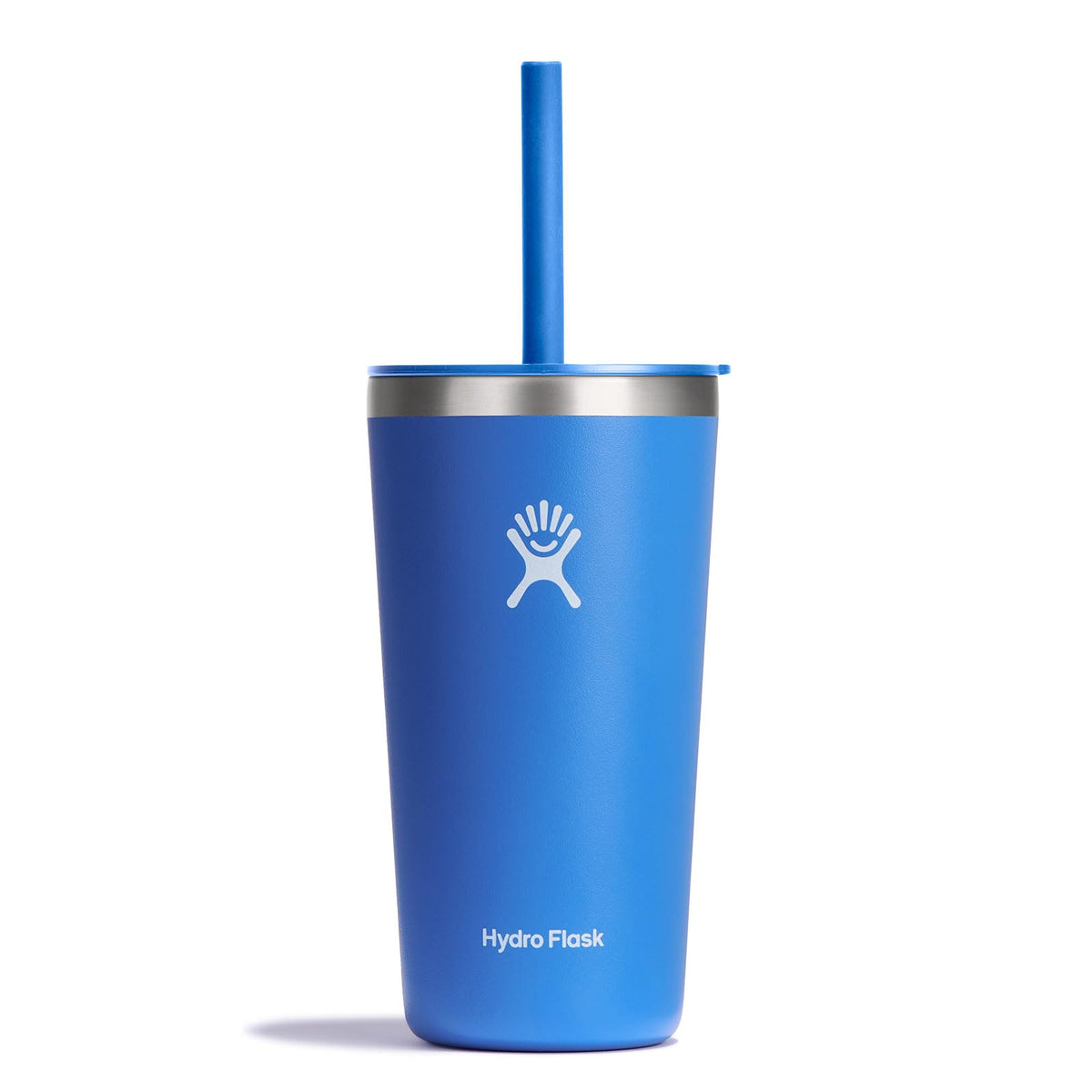Hydro Flask All Around Tumbler with Straw Lid Cascade for cold drinks on the go.