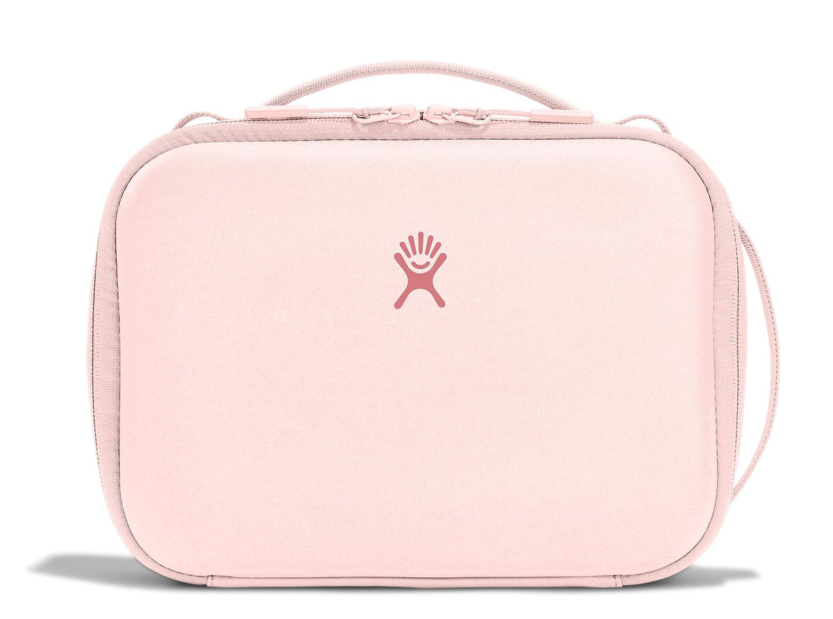 Hydro Flask Carry Out Lunch Box pink open, ideal for on-the-go meals.