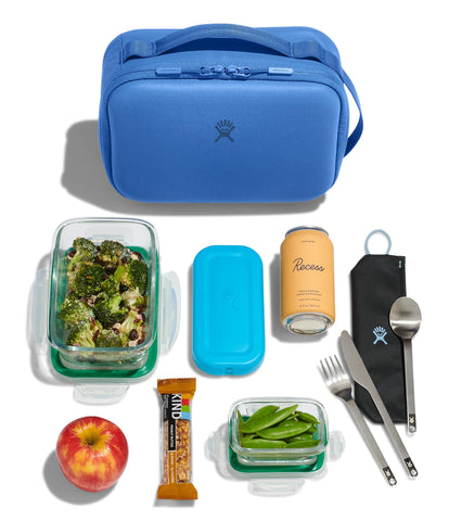 Hydro Flask Carry Out Lunch Box recycled polyester fabric supports sustainable choices.
