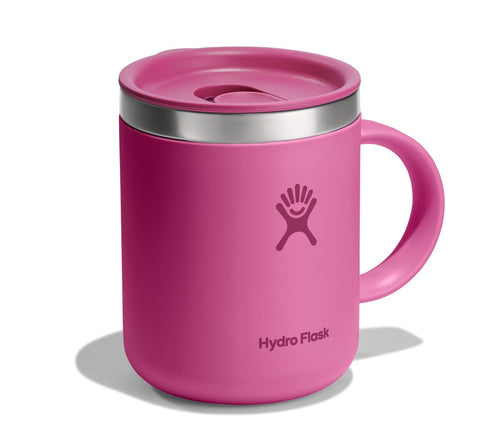 Hydro Flask Coffee Mug 12oz Reef Pink leak-resistant lid keeps drinks secure.