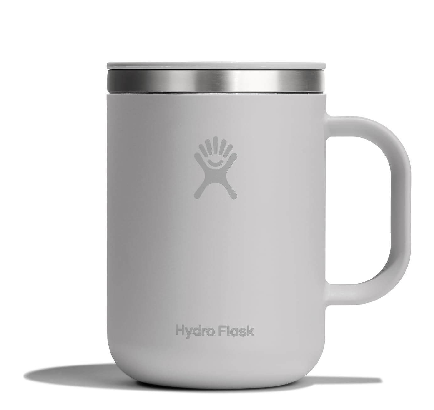 Hydro Flask coffee mug 24oz with a closeable lid for spill-free sipping.
