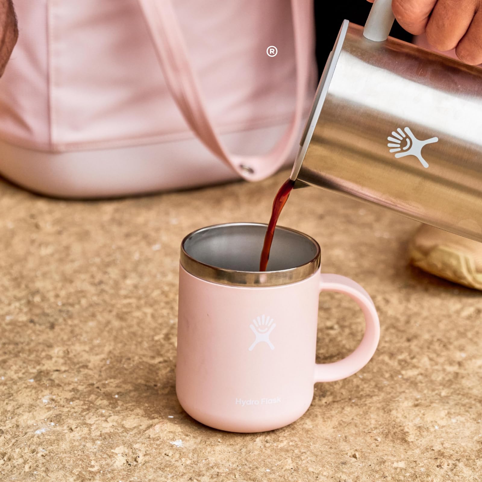 Hydro Flask Coffee Mug Reef Pink ergonomic design for comfortable all-day use.