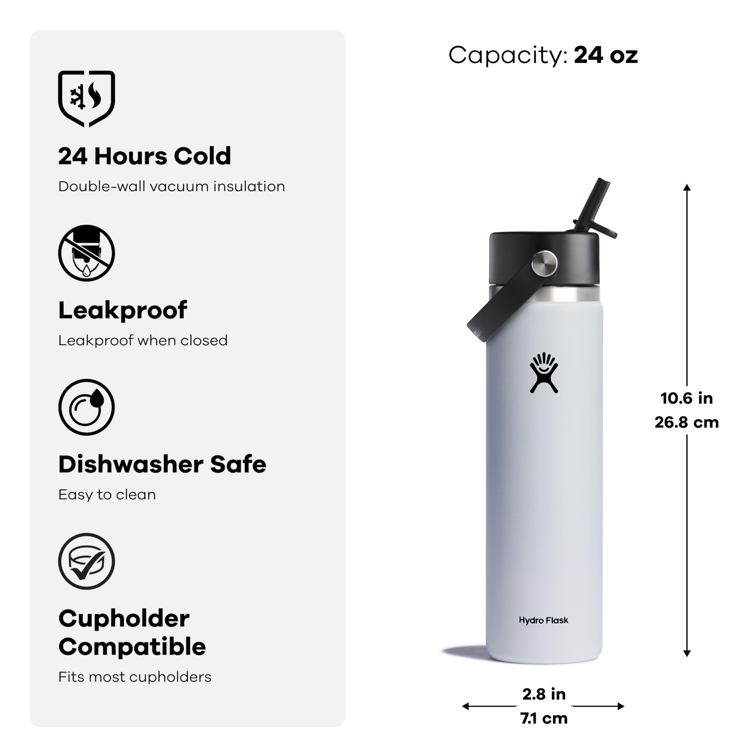Hydro Flask agave 24oz with cupholder-friendly design for on-the-go hydration.