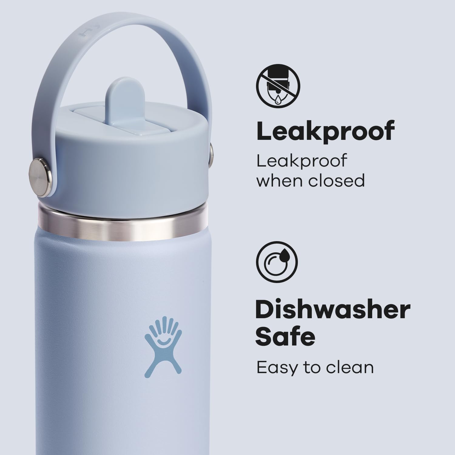Hydro Flask cupholder-friendly design fits in most car cup holders.